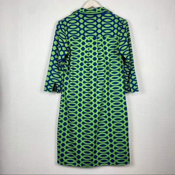 Gretchen Scott Designs Green and Blue Patterned Dress - Picture 9 of 15